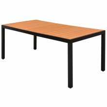   VID WPC és alumínium kerti étkezőasztal barna színben [185 x 90 x 74 cm]