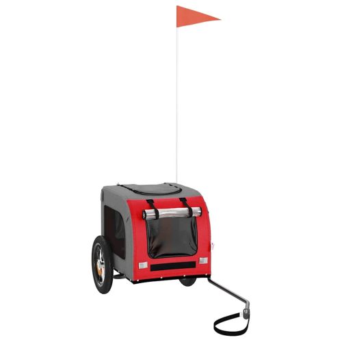  piros-szürke oxford szövet és vas kisállatszállító utánfutó