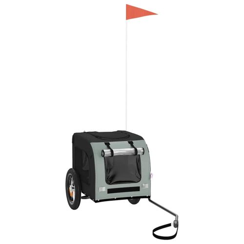  szürke-fekete oxford szövet és vas kisállatszállító utánfutó