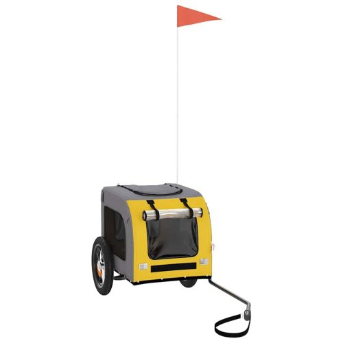  sárga-szürke oxford szövet és vas kisállatszállító utánfutó