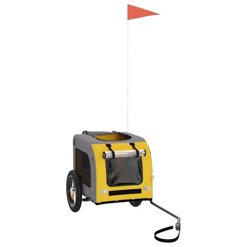  sárga-szürke oxford szövet és vas kisállatszállító utánfutó