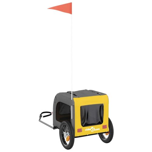  sárga-szürke oxford szövet és vas kisállatszállító utánfutó