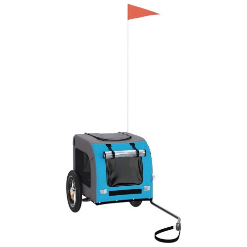  kék-szürke oxford szövet és vas kisállatszállító utánfutó