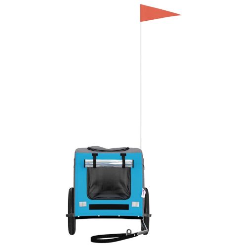  kék-szürke oxford szövet és vas kisállatszállító utánfutó