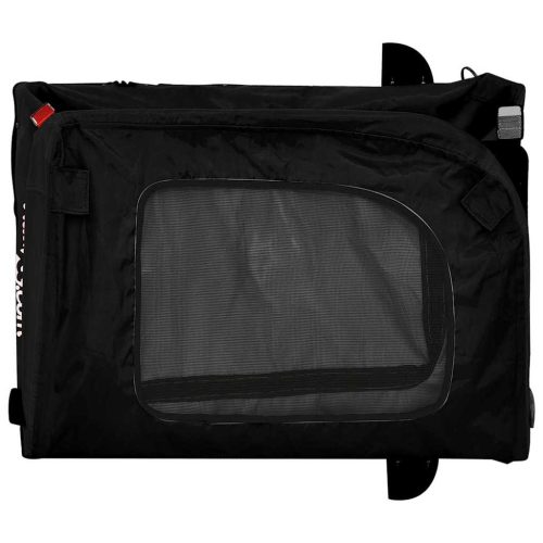  fekete oxford szövet és vas kisállatszállító kerékpár-utánfutó