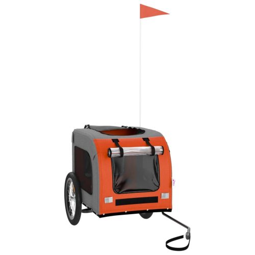  narancs-szürke oxford szövet és vas kisállatszállító utánfutó