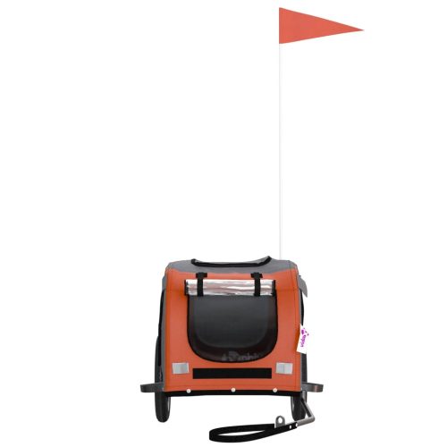  narancs-szürke oxford szövet és vas kisállatszállító utánfutó