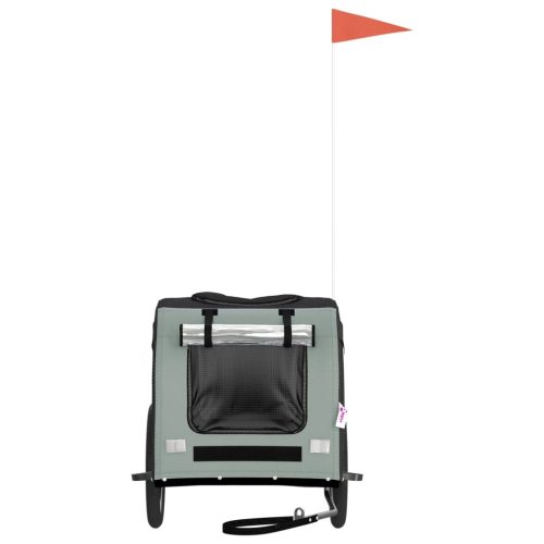  fekete-szürke oxford szövet és vas kisállatszállító utánfutó