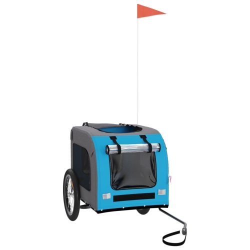  kék-szürke oxford szövet és vas kisállatszállító utánfutó