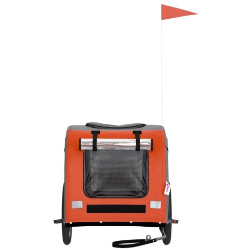  narancs-szürke oxford szövet és vas kisállatszállító utánfutó