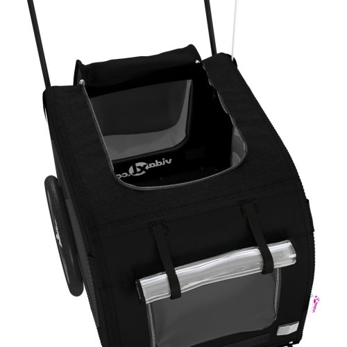  Fekete Állatbabakocsi Fekete Fém, Textil 124 x 53 x 53 cm