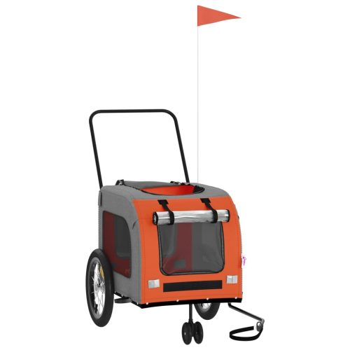  narancs-szürke oxford szövet és vas kisállatszállító utánfutó