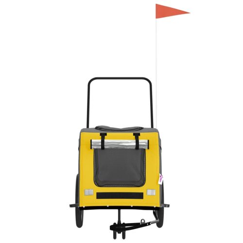  sárga-szürke oxford szövet és vas kisállatszállító utánfutó