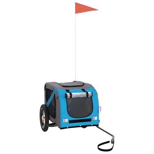  kék-szürke oxford szövet és vas kisállatszállító utánfutó