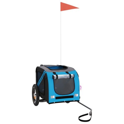  kék-szürke oxford szövet és vas kisállatszállító utánfutó