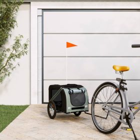    fekete-szürke oxford szövet és vas kisállatszállító utánfutó