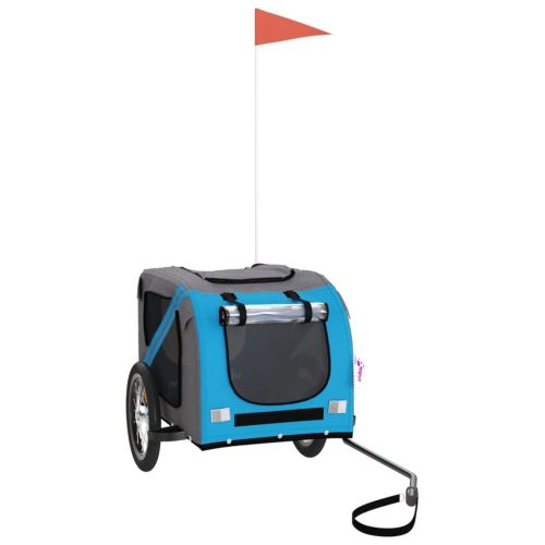  kék-szürke oxford szövet és vas kisállatszállító utánfutó