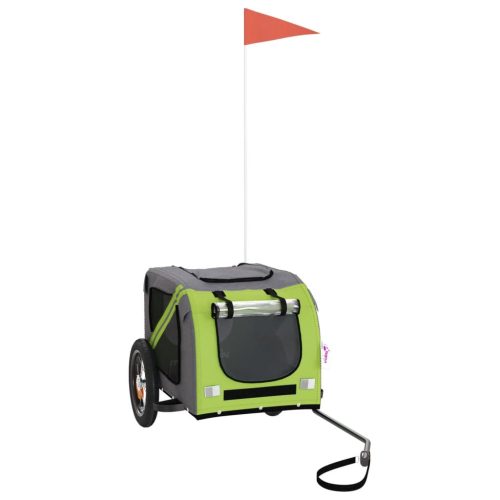  zöld-szürke oxford szövet és vas kisállatszállító utánfutó