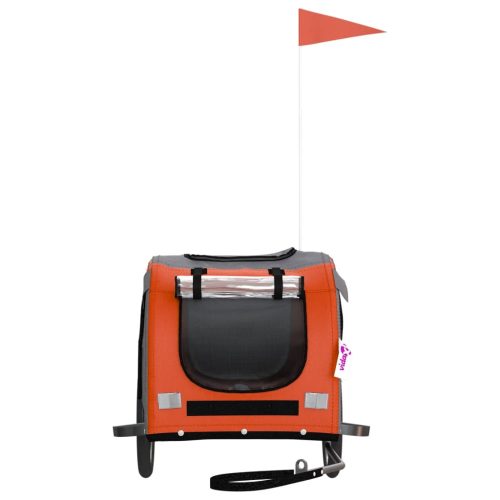  narancs-fekete oxford szövet és vas kisállatszállító utánfutó