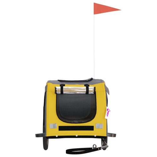  sárga-szürke oxford szövet és vas kisállatszállító utánfutó