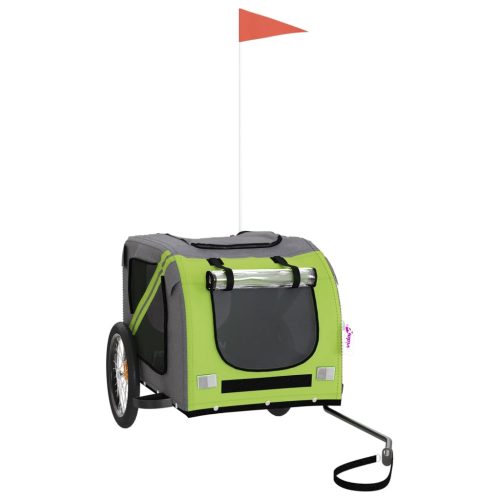  zöld-szürke oxford szövet és vas kisállatszállító utánfutó