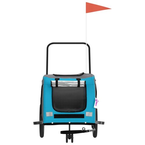  kék-szürke oxford szövet és vas kisállatszállító utánfutó