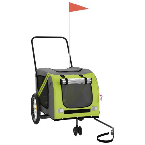  zöld-szürke oxford szövet és vas kisállatszállító utánfutó