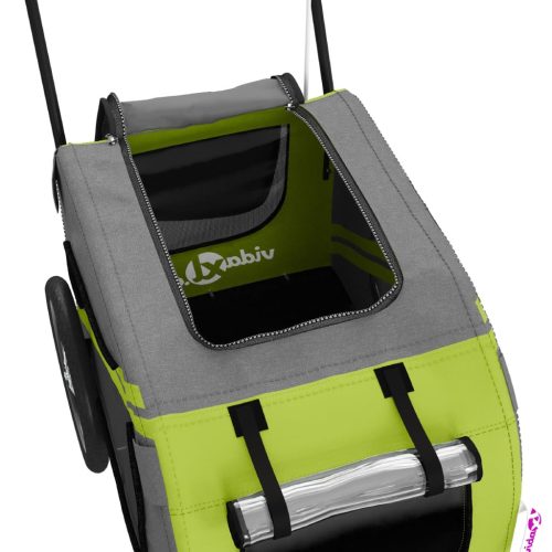  zöld-szürke oxford szövet és vas kisállatszállító utánfutó