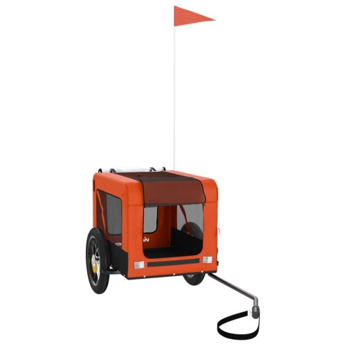  narancs-fekete oxford szövet és vas kisállatszállító utánfutó