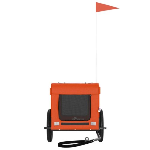  narancs-fekete oxford szövet és vas kisállatszállító utánfutó