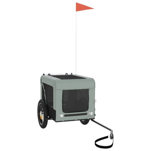  szürke-fekete oxford szövet és vas kisállatszállító utánfutó