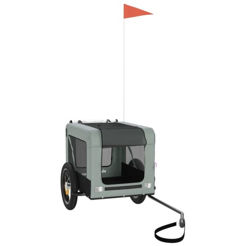  szürke-fekete oxford szövet és vas kisállatszállító utánfutó