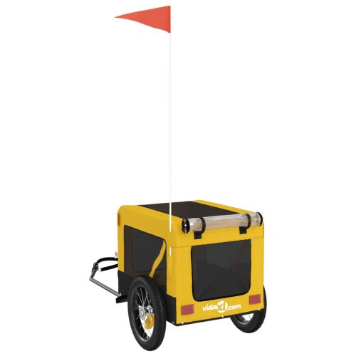  sárga-fekete oxford szövet és vas kisállatszállító utánfutó