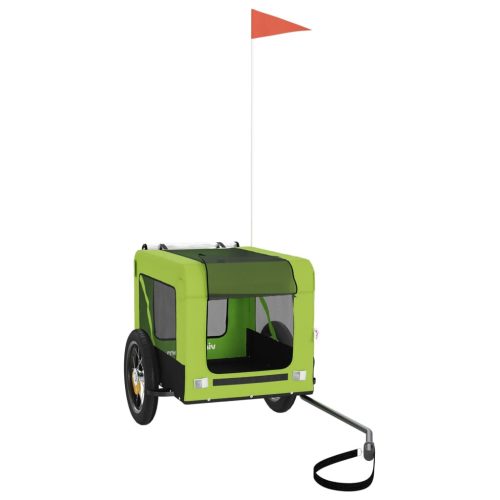  zöld-fekete oxford szövet és vas kisállatszállító utánfutó