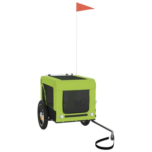  zöld-fekete oxford szövet és vas kisállatszállító utánfutó