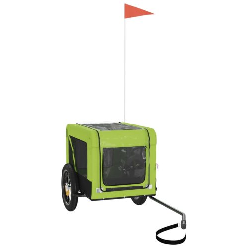  zöld-fekete oxford szövet és vas kisállatszállító utánfutó