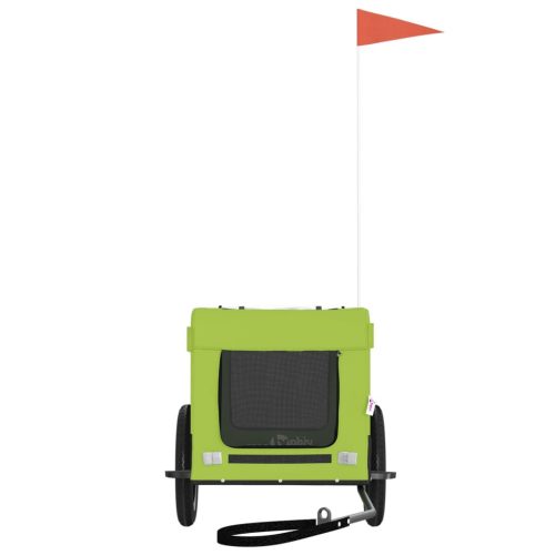  zöld-fekete oxford szövet és vas kisállatszállító utánfutó