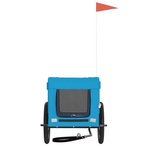  kék-fekete oxford szövet és vas kisállatszállító utánfutó