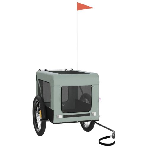  szürke-fekete oxford szövet és vas kisállatszállító utánfutó