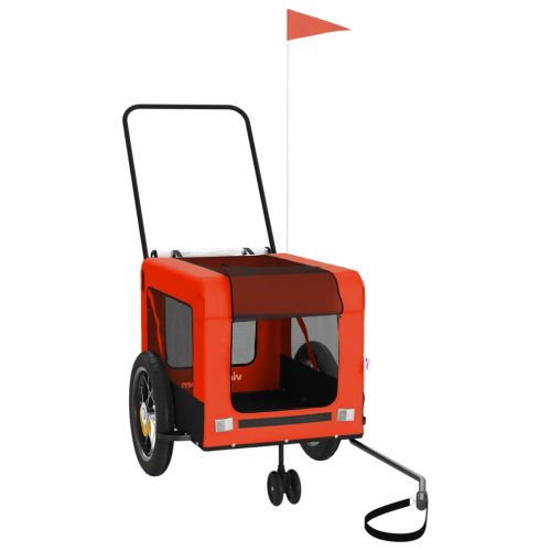  narancs-fekete oxford szövet és vas kisállatszállító utánfutó