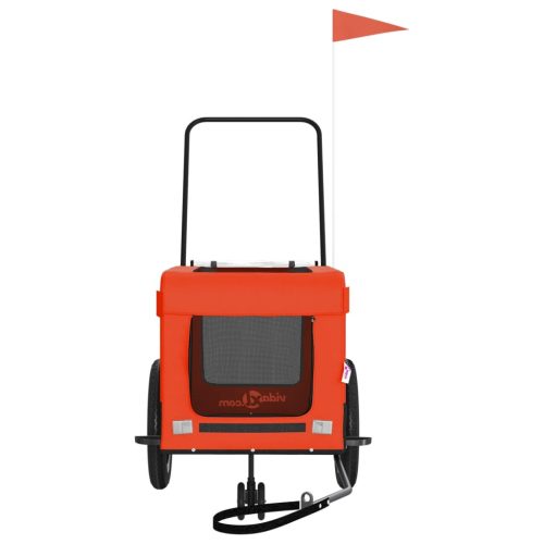  narancs-fekete oxford szövet és vas kisállatszállító utánfutó