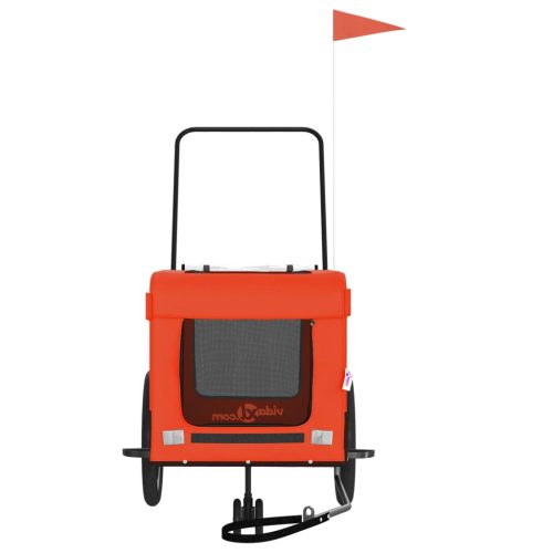  narancs-fekete oxford szövet és vas kisállatszállító utánfutó