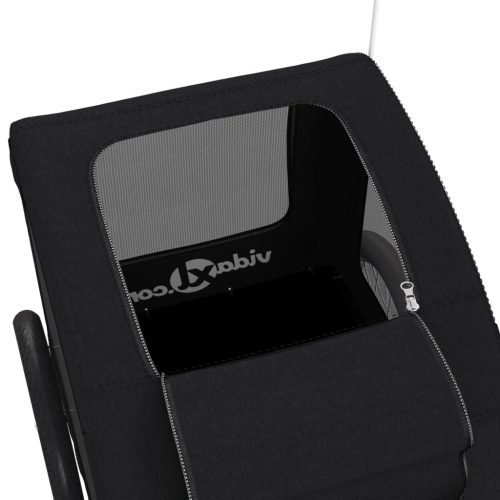  fekete oxford szövet és vas kisállatszállító kerékpár-utánfutó