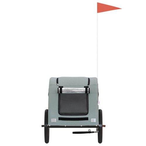  szürke oxford szövet és vas kisállatszállító utánfutó