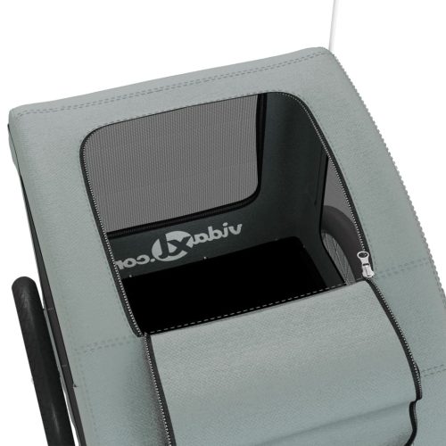  szürke oxford szövet és vas kisállatszállító utánfutó