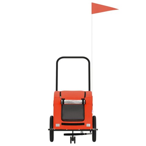  narancs-szürke oxford szövet és vas kisállatszállító utánfutó