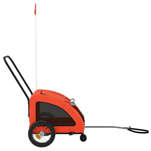  narancs-szürke oxford szövet és vas kisállatszállító utánfutó