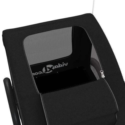  fekete oxford szövet és vas kisállatszállító kerékpár-utánfutó