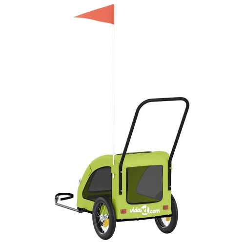  zöld oxford szövet és vas kisállatszállító utánfutó