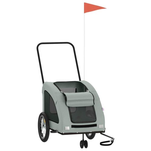  szürke oxford szövet és vas kisállatszállító utánfutó